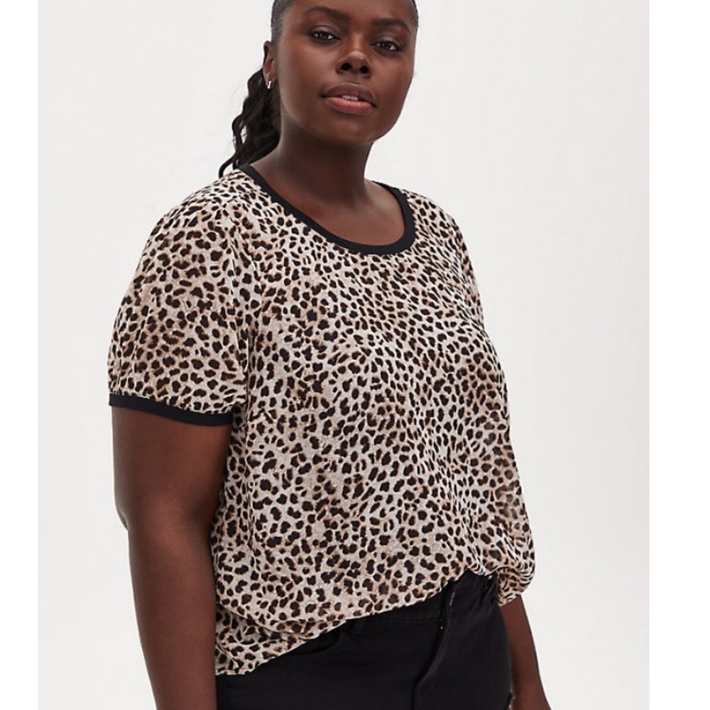 Torrid Leopard Chiffon Sheer Top